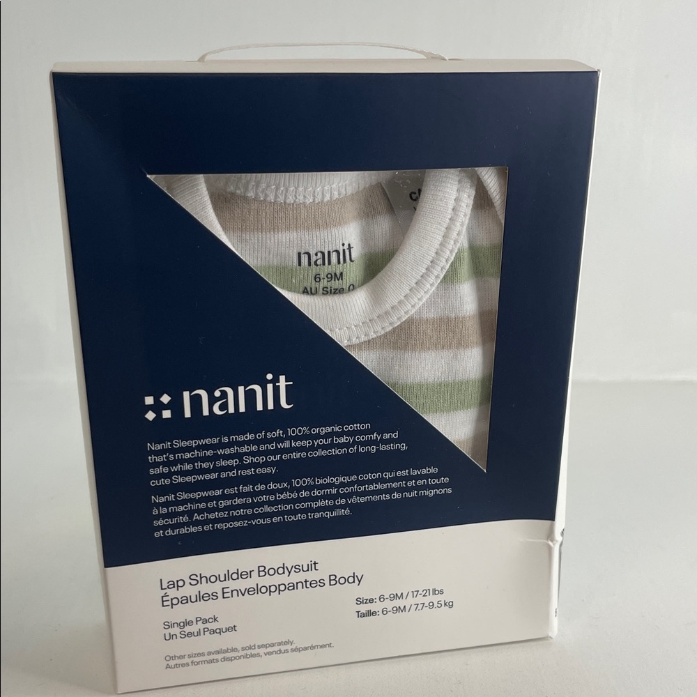 Nanit 6-9 month Lap Shoulder Body Suit Sealed in Box